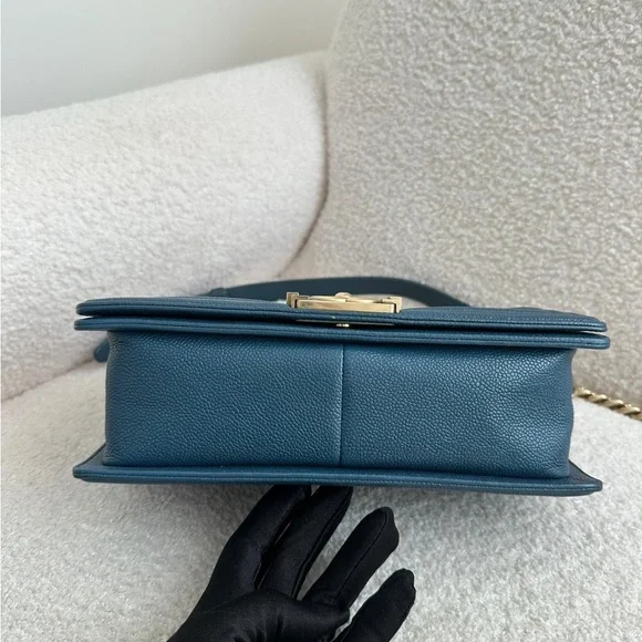 Chanel Leboy Medium Caviar Blue Handbag GHW series 23 - Picture 5 of 16